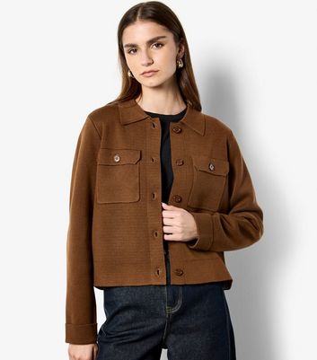 Apricot Brown Collared Button Up Cardigan 5 Apricot Brown Collared Button Up Cardigan