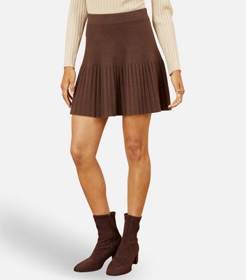 Yumi Brown Knitted Skirt