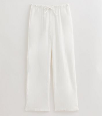 White Wide Leg Cover Up Trousers