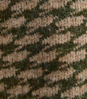 Green Houndstooth High Neck Jumper