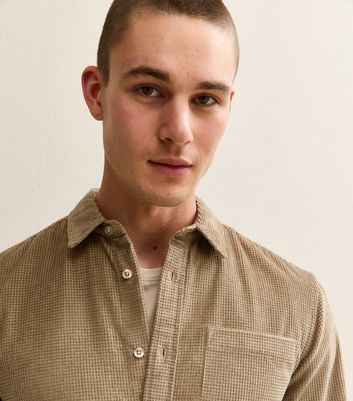 Stone Waffle Relaxed Cord Shirt