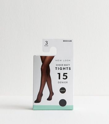 3 Pack Black Sheer Matt 15 Denier Tights 6 3 Pack Black Sheer Matt 15 Denier Tights