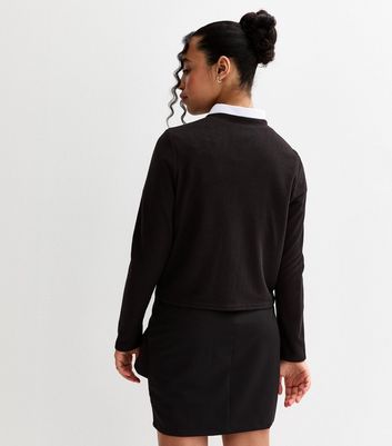 Girls Black Soft Touch School Cardigan 4 Girls Black Soft Touch School Cardigan