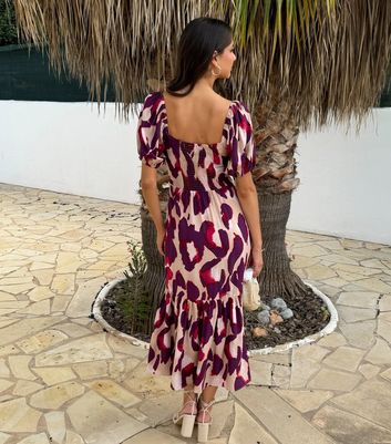 AX Paris Purple Patterned Midi Dress