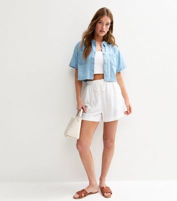 Light Blue Short Sleeve Denim Shirt