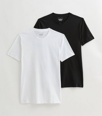 2 Pack Black/White Muscle Fit T-Shirts 5 2 Pack Black/White Muscle Fit T-Shirts
