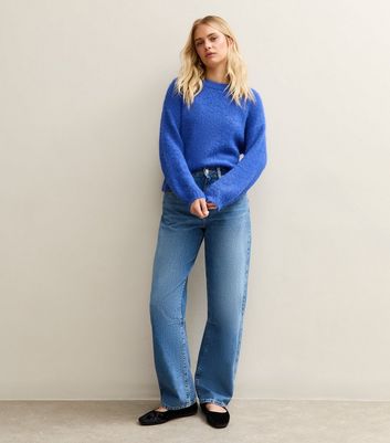 Sunshine Soul Mid Blue Crew Neck Cropped Jumper