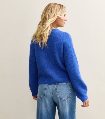 Sunshine Soul Mid Blue Crew Neck Cropped Jumper