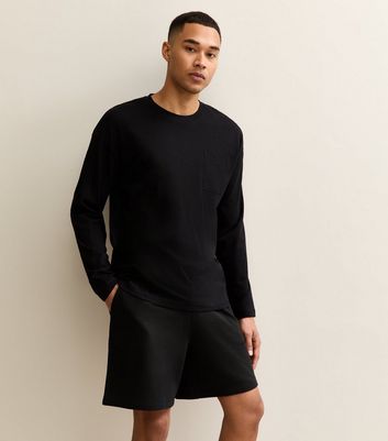 Black Regular Drawstring Shorts
