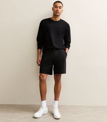 Black Regular Drawstring Shorts