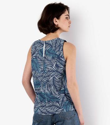Apricot Blue Leaf Print Top 3 Apricot Blue Leaf Print Top