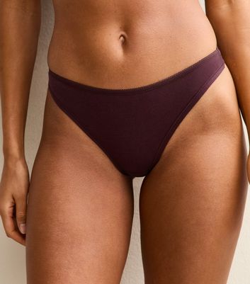 Red Cotton Ruched Thong