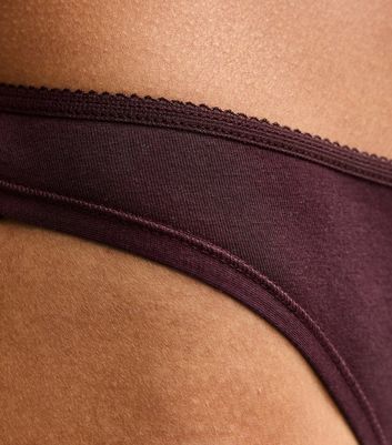 Red Cotton Ruched Thong