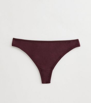Red Cotton Ruched Thong