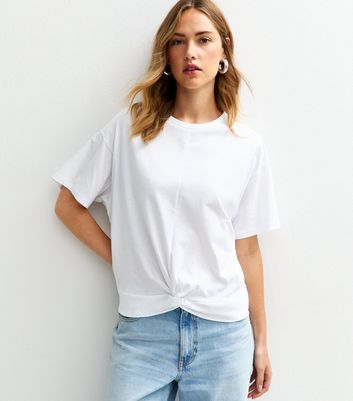 White Twist Front T-Shirt