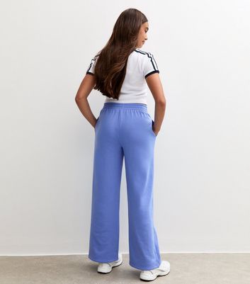 Girls Blue Seam Detail Wide Leg Joggers 4 Girls Blue Seam Detail Wide Leg Joggers