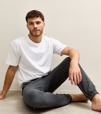 Dark Grey Slim Fit Waffle Texture Pyjama Jogger Trousers