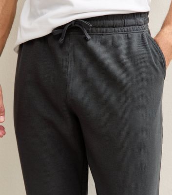 Dark Grey Slim Fit Waffle Texture Pyjama Jogger Trousers