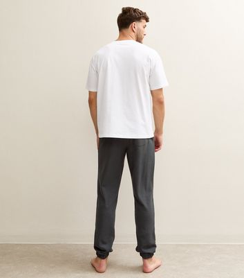 Dark Grey Slim Fit Waffle Texture Pyjama Jogger Trousers 4 Dark Grey Slim Fit Waffle Texture Pyjama Jogger Trousers