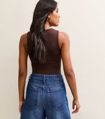 Brown Jersey Slinky Bodysuit