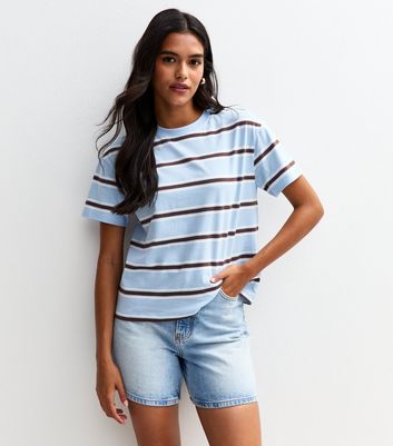 Blue Short Sleeve Striped T-Shirt