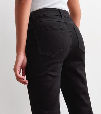 Girls Black Mid Rise Flared Jeans