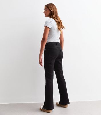 Girls Black Mid Rise Flared Jeans 6 Girls Black Mid Rise Flared Jeans