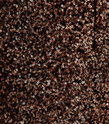 Mid Brown Sequin Soft Touch Wide Leg Trousers