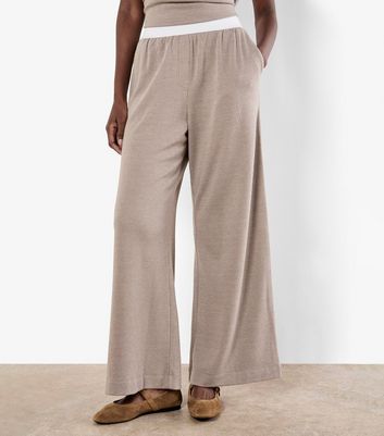Apricot Stone Dogtooth Elasticated Waist Trousers