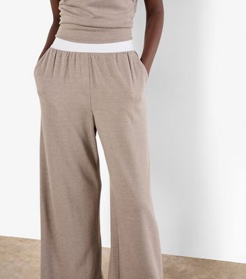 Apricot Stone Dogtooth Elasticated Waist Trousers 4 Apricot Stone Dogtooth Elasticated Waist Trousers