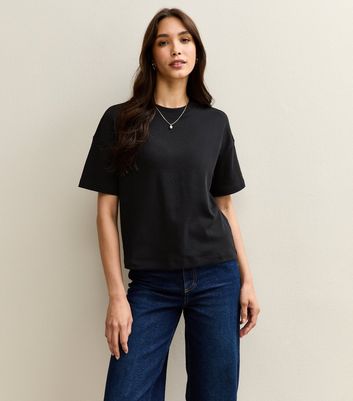 Black Premium Heavyweight Cotton Boxy Fit T-Shirt