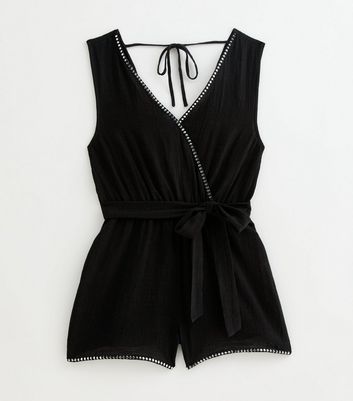 Black Embellished Trim Playsuit 5 Black Embellished Trim Playsuit