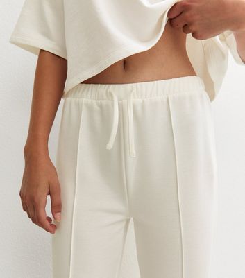 Girls Cream Seam Front Flared Joggers 3 Girls Cream Seam Front Flared Joggers