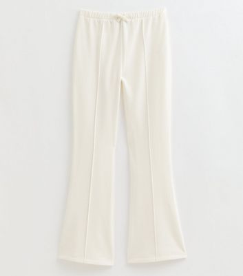 Girls Cream Seam Front Flared Joggers 5 Girls Cream Seam Front Flared Joggers