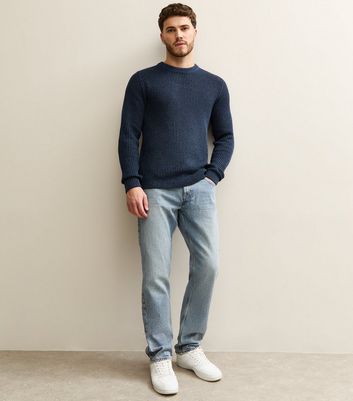 Jack & Jones Navy Regular Ribbed Jumper 3 Jack & Jones Navy Regular Ribbed Jumper
