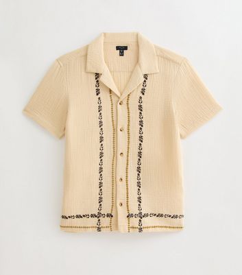 Cream Regular Floral Embroidered Shirt 6 Cream Regular Floral Embroidered Shirt