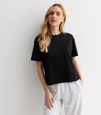 Black Boxy Cotton T-Shirt
