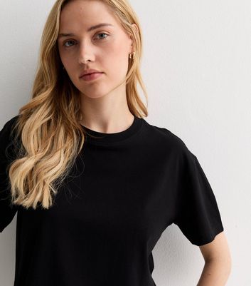 Black Boxy Cotton T-Shirt
