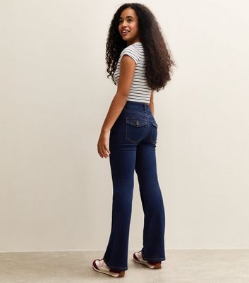 Girls Blue Low Rise Flared Jeans 6 Girls Blue Low Rise Flared Jeans