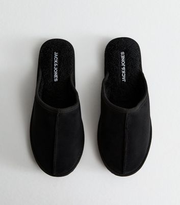 Jack & Jones Black Faux Suede Slippers