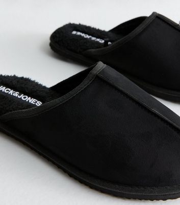 Jack & Jones Black Faux Suede Slippers 4 Jack & Jones Black Faux Suede Slippers
