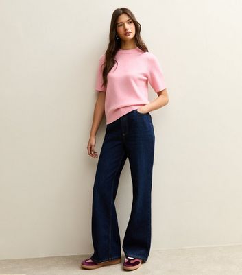 Pink Short Sleeve Midweight Knit T-Shirt