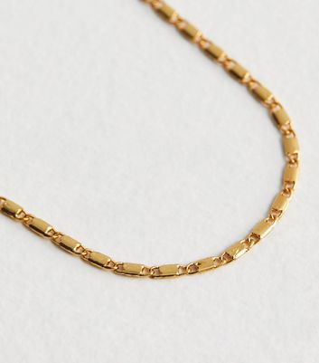 18ct Gold Plated Flat Chain Necklace 4 18ct Gold Plated Flat Chain Necklace