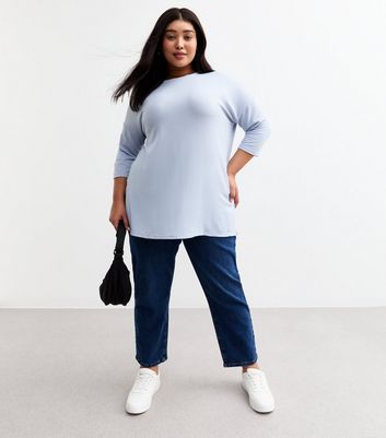 Curves Blue Soft Touch Slit Hem Top 3 Curves Blue Soft Touch Slit Hem Top