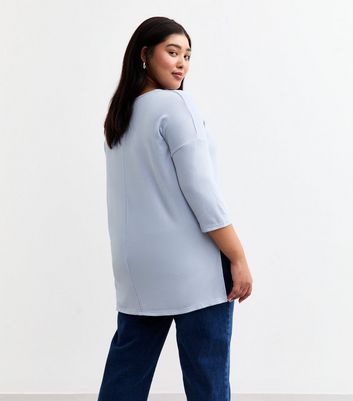 Curves Blue Soft Touch Slit Hem Top 4 Curves Blue Soft Touch Slit Hem Top