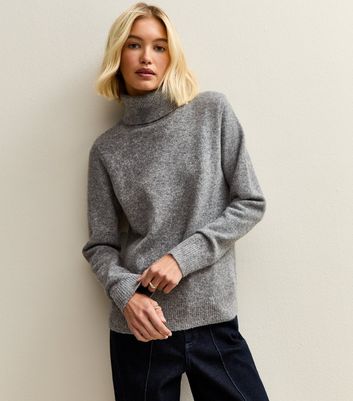Mid Grey Roll Neck Jumper