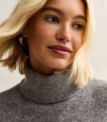 Mid Grey Roll Neck Jumper