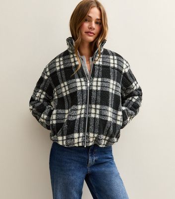 Black Checked Borg Jacket 3 Black Checked Borg Jacket