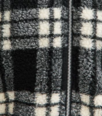 Black Checked Borg Jacket 6 Black Checked Borg Jacket