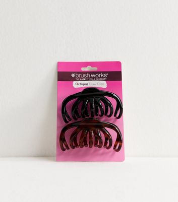 Brushworks Brown Tortoise Shell Octopus Claw Clips